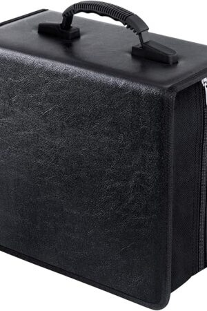 CD/DVD Case Binder - 400 Capacity Disc Storage Holder, Black PU Binder