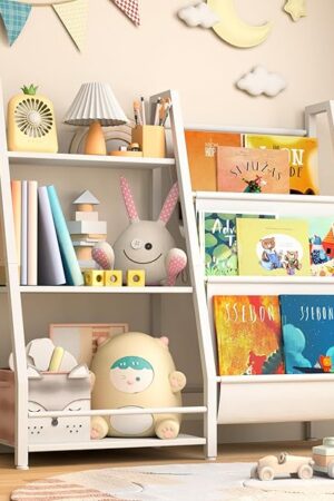 3 Tier Kids Bookshelf Baby Toddler Bookshelf and Toy Storage Organizer for Kids, Kids Bookcase Nursery Book Shelf for Kids Room, Bedroom, Playroom and Nursery, White