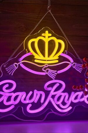 Crown Neon Sign for Bar Wall Decor, Royal Beer Lights Signs Whiskey LED Sign for Bar Man Cave Bedroom Home Shop Pub Bistro Party Hotel Game Room Decor Gifts, USB Powered