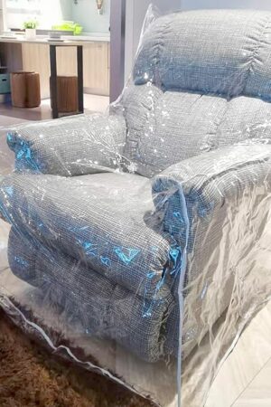 wokire Heavy Duty Plastic Recliner Cover Pets | Cat Dog Scratching Protector Clear Vinyl Waterproof Sofa/Couch Covers,Furniture Living Room Chairs for Storage and Moving 36" W - Armchair（1 Pack）
