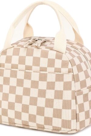 Bluboon Lunch Bag for Women Men Cute Corduroy Lunch Tote Bags Reusable Insulated Lunch Box Large Capacity Reusable Insulated Cooler for Work Picnic or Travel