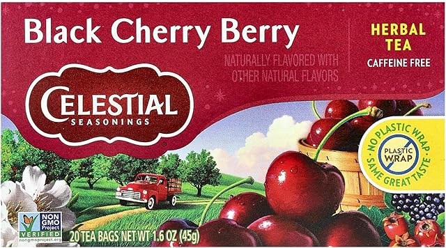 CELESTIAL SEASONINGS HERB Tea,BLK Cherry Berry, 20 Bag (Pack of 3)