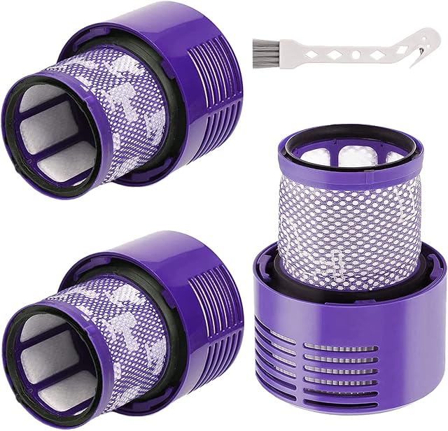 3 Pack V10 Filters Replacement Parts Compatible with Dyson V10 Cyclone Series, Cyclone V10 Absolute, Cyclone V10 Animal, V10 Total Clean, SV12, Replace Part No. 969082-01