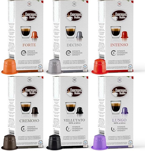 ESPRESSO ITALIA Capsules Compatible with Nespresso Machines, 100 Count - VARIETY PACK, Italian Coffee Pods Expresso