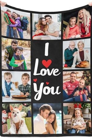 Custom Blankets with Photos, Personalized Blanket with Picture, Customized Blanket, Photo Blankets Customize，Personalized Gifts for Women Mom Dad Baby Kid Girlfriend Boyfriend Couple Mothers day