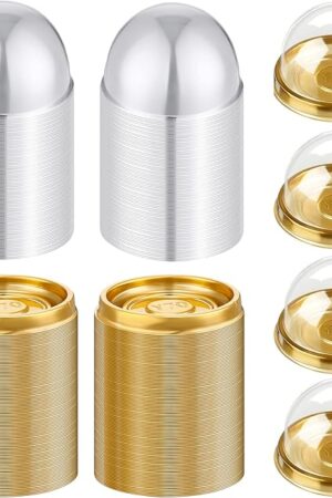 200 Pcs Mini Cupcake Boxes Containers Clear Plastic Muffins Cheese Pastry Containers with Dome Lids for Wedding Birthday Party Gifts Supplies, 2.87 x 2.87 x 1.97 Inch (Gold)