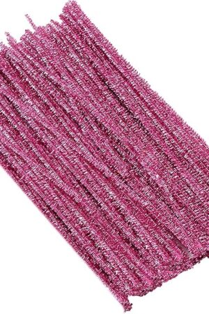 The Pink Pipe Cleaners, 100PCS Glitter Pipe Cleaners for Craft, Chenille Stems Craft Supplies & Materials, Colored Pipe Cleaners for DIY Art and Craft Projects - 12 Inch