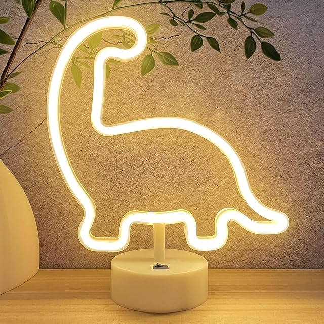 Dinosaur Neon Sign Warm White