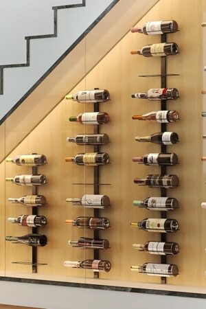 X-cosrack DIY 12 Bottles Wall Mounted Wine Rack, Detachable Wine Storage Organizer, Used Alone or A Set of 4, Wall Wine Display, for Kitchen, Dining Room, Bar, Wine Cellar