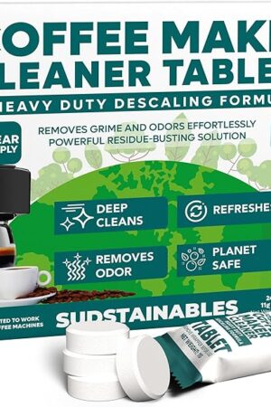 Coffee Maker Cleaner Tablets – Descaling & Cleaning Solution for Coffee Makers, Pot, Espresso Machines – Compatible with Breville, Miele, Keurig, DeLonghi, Nespresso & More – Removes Stains & Oils