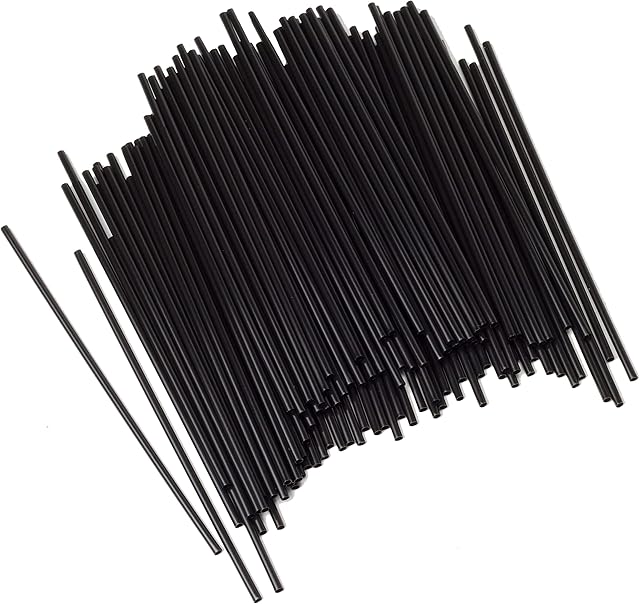 Chef Craft 5 Inch Coffee Stirrer Straws-Set of 150, Pack of 1, black