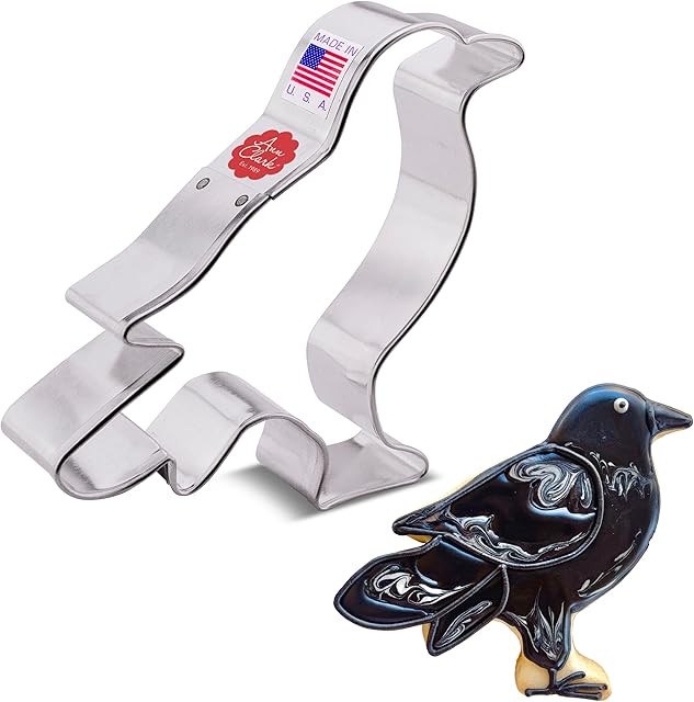 Crow Cookie Cutter, 4.15" Made in USA by Ann Clark