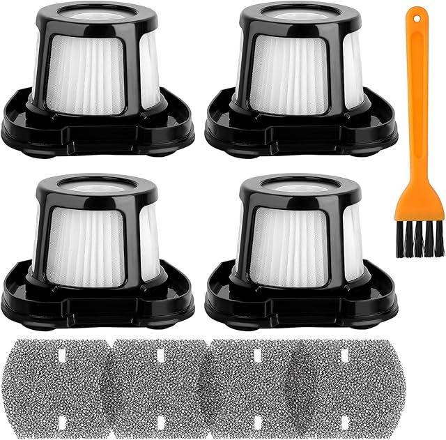 4 Pack Handheld Vacuums Replacement Filter for Bissell Pet Hair Eraser Lithium Ion Cordless Hand Vacuum 2284W 2389 2390 2390A, Black