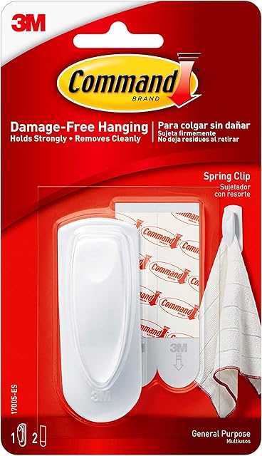 Command Spring Clip, 1 clip, 2 medium strips