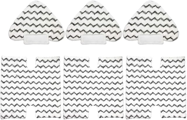 3 Pack Touch-Free Steam Mop Pads + 3 Pack Triangle Dirt Grip Washable Pads Kit for Shark Lift-Away Pro & Genius Steam Pocket Mop System S3973 S3973D S5002 S5003 S6001 S6002 S6003 Part P184WQ & P182W