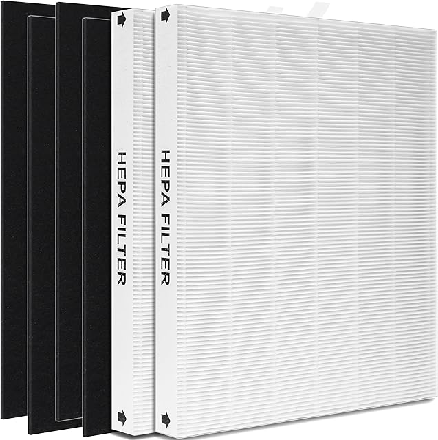 AP-1512HH True HEPA Replacement filter, Compatible with Coway Airmega AP-1512HH, AP-1512HH-FP, AP-1518R, AP-1519P, Item NO #3304899 (2 HEPA Filters + 4 Odor Pre-filters)