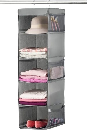 ZOBER 5-Shelf Hanging Closet Organizer Hanging Storage Organizer