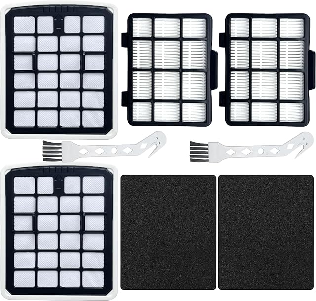 4-Pack HEPA Replacement Filters for Eureka NEN180/NEN186BL Bagless Canister Vacuum Cleaners – Includes 2 Dust Cup Filters + 2 HEPA Filters