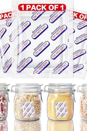 300 cc Oxygen Absorbers For Food Storage Individually Wrapped 100 Pack (1 Pack Of 1) O2 Absorbers Food Grade Oxygen Absorbers for Long Term Food Storage