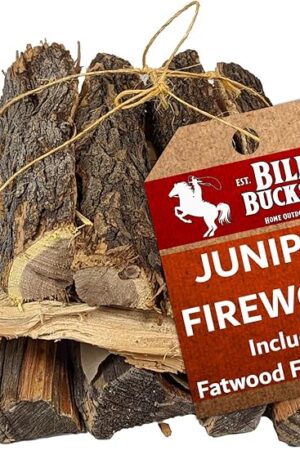 18 LB. Juniper Firewood & Fatwood Firestarter by Billy Buckskin Co., Aromatic & Seasoned Wood Logs, Fire Wood Logs Perfect Firestarter for Fire Pit, Fireplace, Campfires, Bonfire, Outdoor BBQ Grilling