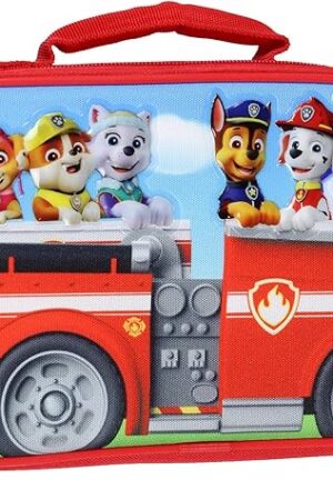 Bioworld Paw Patrol Lunch Box Skye Chase Marshall Fire Engine Truck Kids Insulated Lunch Bag Lunch Tote