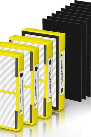 4 Pack FLT4100 HEPA Replacement Filter Size E Compatible with Guardian Technologies Model AC4100 AC4100CA AC4150BL AC4150PCA AC4150P Purifier, Part # FLT4100 / FLT11CB4 / Filter e
