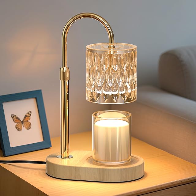 Candle Warmer Lamp with Timer and Adjustable Height, Vintage Home Bedroom Decor, Gifts for Mothers, and Housewarming Gifts, Electric Wax Melt Warmer Lamp with 2 Bulbs