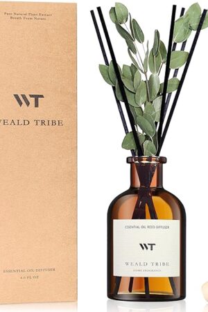 WEALD TRIBE Flower Reed Diffuser Set 4.0 fl oz for House Bedroom Office Decor Bathroom Accessories