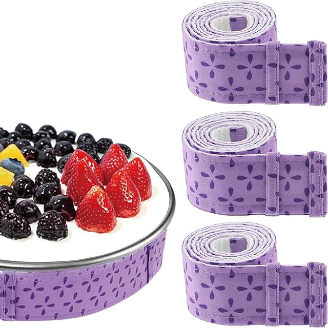 3-Piece Cake strips for even baking, Baking strips for cake pans, Baking Supplies and Cake leveler