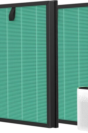 2 Pack MK-D05 Air Filter Replacement for A-EVE MK-D05 Air Purifiers, 4-in-1 HEPA Filter - Pet Dander Version, Green