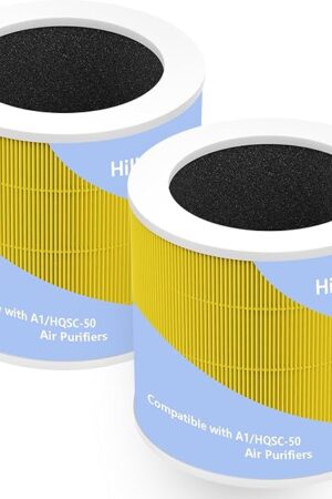 2 Pack A1 Replacement Filter Compatible with VEWIOR Air Purifier HQSC-50 HQKJ-80, H13 True HEPA Air Cleaner Filter Replacement(Pet Care)
