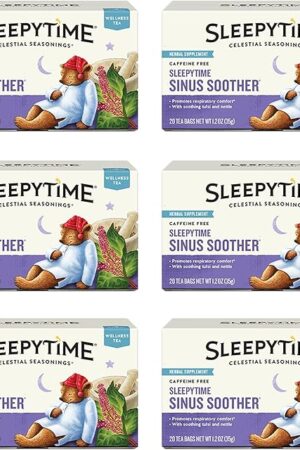 Celestial Seasonings Sleepytime Wellness Sinus Soother Tea, Caffeine Free, 20 Tea Bags Box, (Pack of 6)