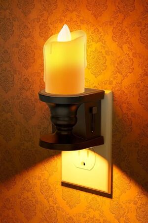 Briignite Flameless Candle Night Light, 2 Pack, Amber