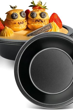 5 inch Pie Tins, 4 Pack Small Nonstick Round Mini Cake Bread and Meat Pie Pan for Oven and Instant Pot Baking