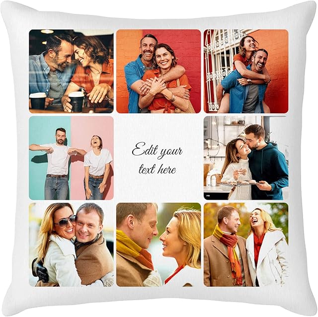 Easycosy Custom Pillow with Picture Text Customized Photo Pillowcase, Personalized Throw Pillow Cover, Valentines Anniversary Love Keepsake Gifts for Women (18"x18")-Optional Filling