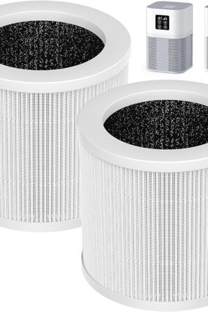 2 Pack A1 Replacement Filter Compatible with VEWIOR Air Purifier HQSC-50, HQKJ-80, AMEIFU AP01W, KOIOS HQKJ-50 Air Pur ifier, 3-in-1 HEPA Air Cleaner Filter