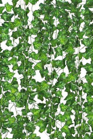 12 Pack Fake Vines for Room Decor Artificial Ivy Garland with Clip Green Flowers Hanging Plants Faux Greenery Leaves Bedroom Aesthetic Decor for Home Garden Wall Wedding
