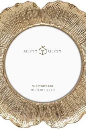 Circular Gold Floral Photo Frame / 4x4 In | For Tabletop Display | Perfect for Home Decor, Wedding, Graduation, Or Milestone Photos