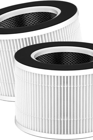 2 Pack TD-1500 Replacement Filters for Tredy TD-1500 & TD-1500BM Air Puri-fier, 4-Stage H13 Ture HEPA Filter and Activated Carbon Filtration