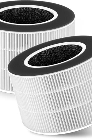 2 Packs TD-1500 Replacement Filters Compatible with Tredy TD-1500 TD-1500BM Air Cleaner Purifier, 4 Stages Filtration of Premium Filter and Activated Carbon Filter