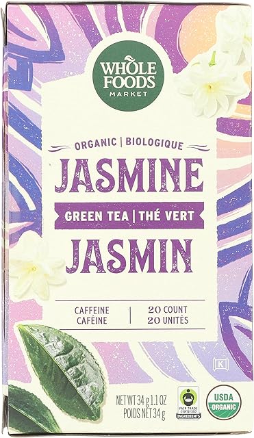 Whole Foods Market, Tea Green Jasmine Organic, 20 Count