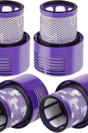 4 Pack V10 Filters Replacement Parts Compatible with Dyson V10 Cyclone Series, Cyclone V10 Absolute, Cyclone V10 Animal, V10 Total Clean, SV12, Replace Part No. 969082-01