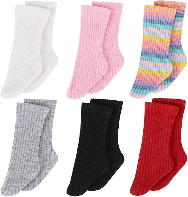 The Sotiff 6 Pairs Mini Doll Socks Doll Clothes Accessories for Female Plaything Figure Accessories