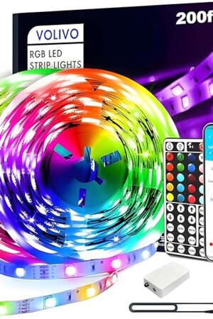 VOLIVO Led Strip Lights 200ft,App Controlled Bluetooth Led Light Strip Sync with Music, Color Changing Lighting for Bedroom, Home Decoration