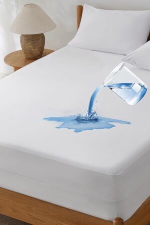 Bedsure Waterproof Mattress Protector Queen Size, Zippered Mattress Encasement, Breathable & Noiseless Bed Cover with Six-Sided Protection, 15 inches Deep