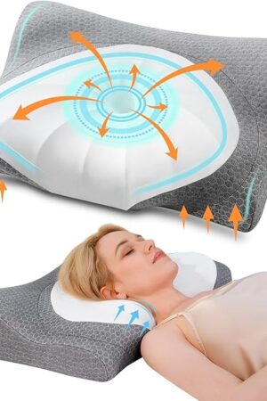Cervical Pillow for Neck and Shoulder,Ergonomic pillow for neck pain relief,Cervical neck pillow Contour Bed Pillow,Memory foam neck pillow Soft for Side Sleepers, Back and Stomach Sleepers