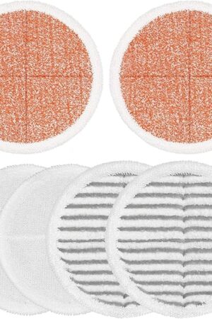 6 Pack Mop Pads Replacement Compatible with Bissell Spinwave Mops 2124 2039 2037 2039A Series Steam Mop Pads for Bissell Spinwave Hard Floor Cleaning Kits 2 Soft Pads, 2 Scrubby and 2 Heavy Scrub Pads