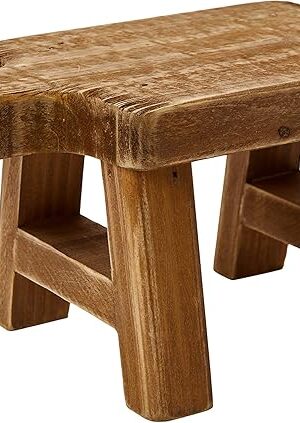 Creative Co-Op Small Wood Pedestal with Handle