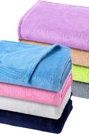 8 Pcs Fuzzy Baby Blankets 30" x 40" Soft Warm Plush