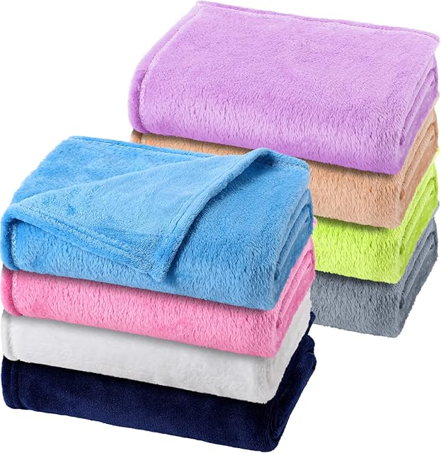 8 Pcs Fuzzy Baby Blankets 30" x 40" Soft Warm Plush
